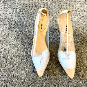 Fashion nova | clear pointy heels